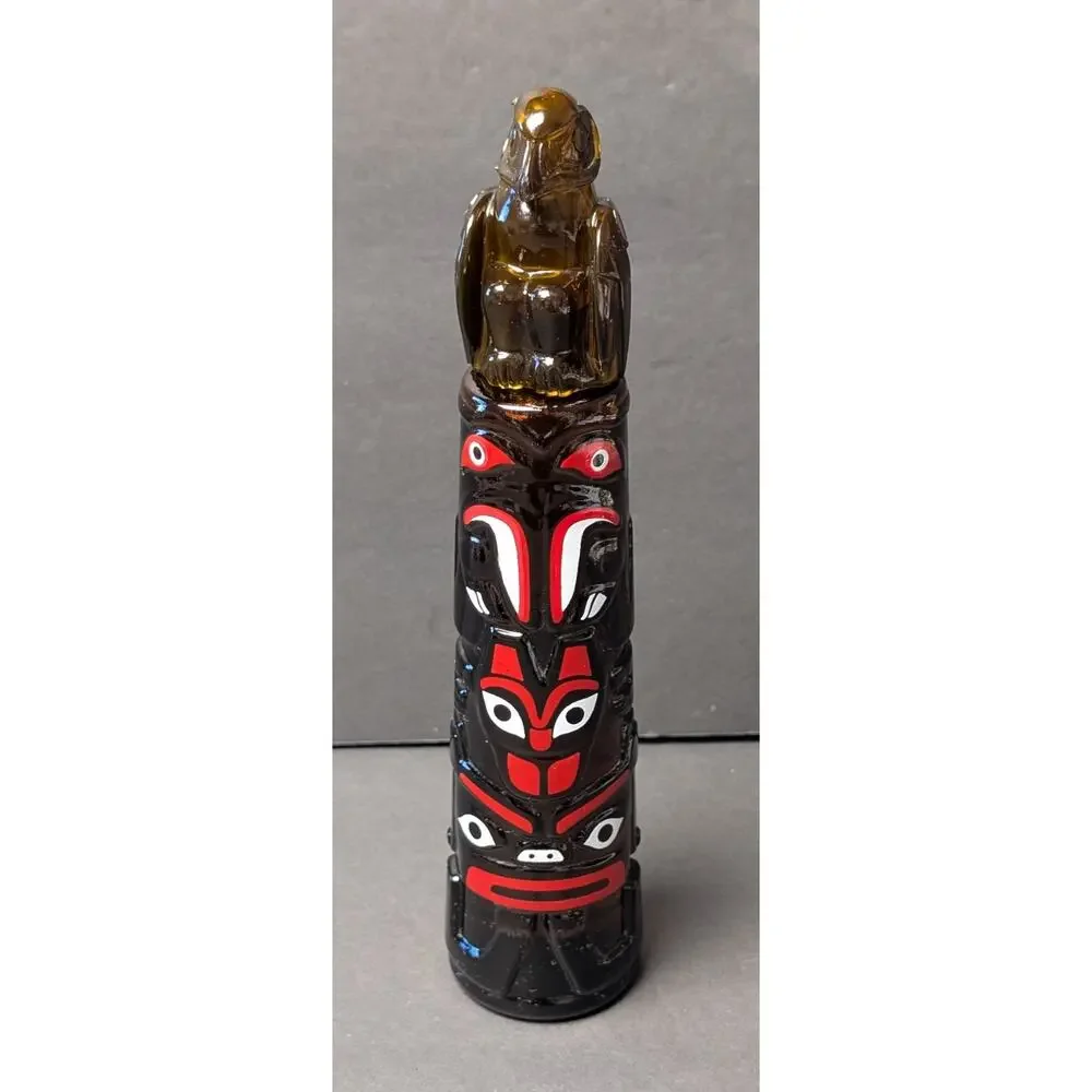 Vtg Avon Totem Pole Decanter Amber Bottle Wild Country After Shave 6 Fl Oz Retro